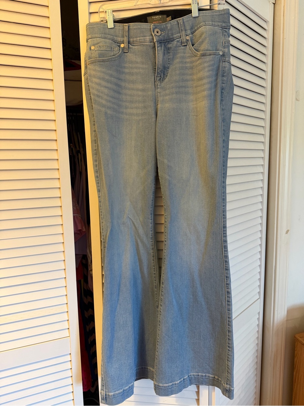 torrid Light Blue Flare Jeans - High Waist Wide Leg Bombshell Flare